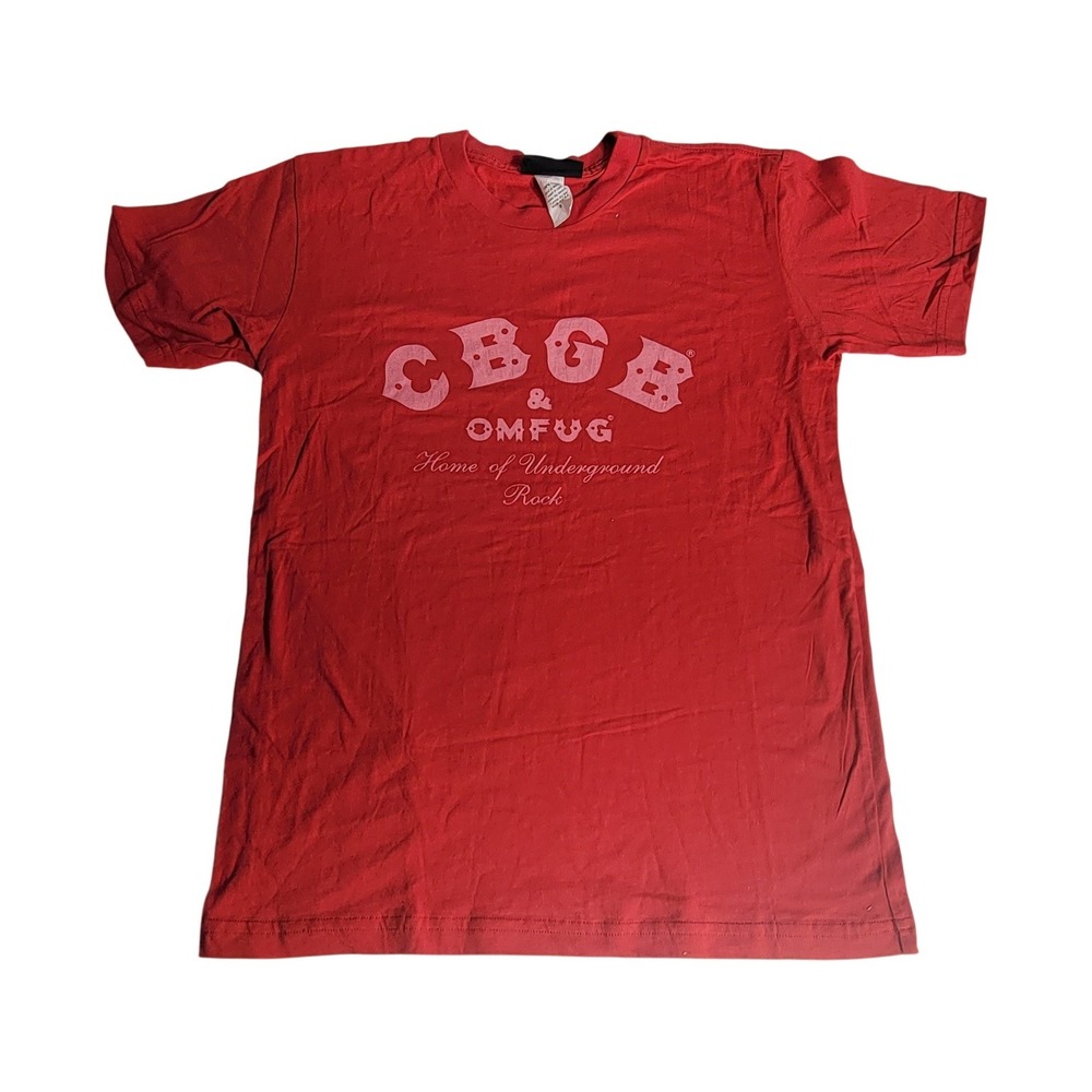 CBGB OMFUG Home of Underground Rock Red Graphic T-Shirt Small USA Made